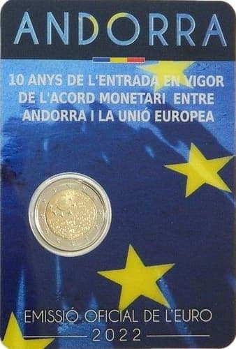 10 years of the entry into force of the Monetary Agreement between Andorra and the European Union BU • Blister
