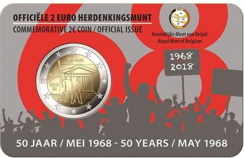 The 50th anniversary of May 1968 events in Belgium UNC • Card