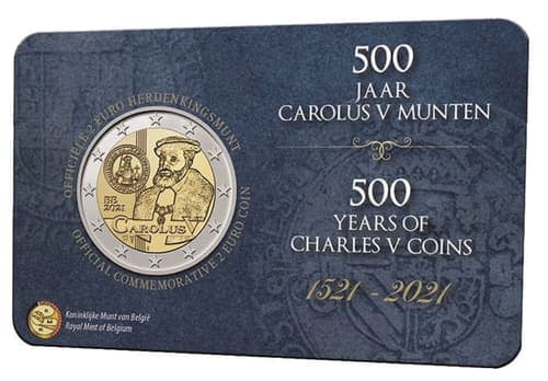 The 500th anniversary of the appearance of the ordinance of the second period of coin issuance during the reign of Charles V UNC • Card