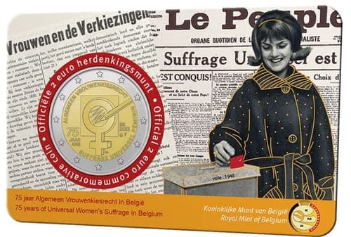 The 75th anniversary of the national suffrage for women in Belgium UNC • Card