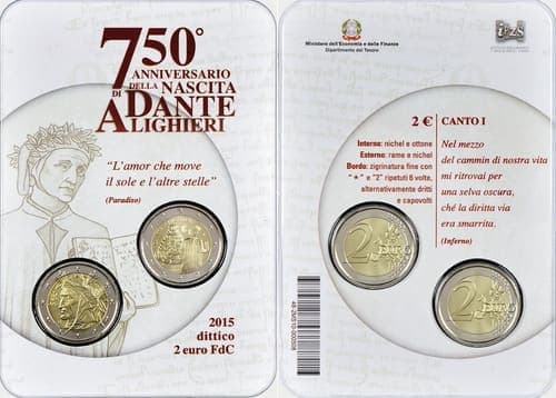 750th anniversary of the birth of Dante Alighieri 1265-2015 BU • Card