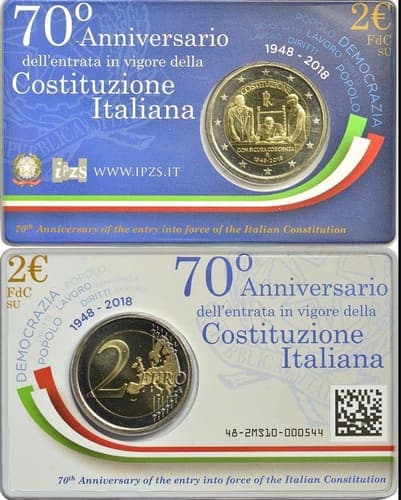The 70th Anniversary of the Coming into Force of the Italian Constitution BU • Card