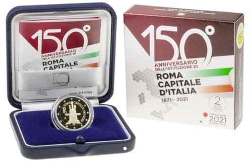 150th Anniversary of the institution of Rome Capital of Italy Proof • Box
