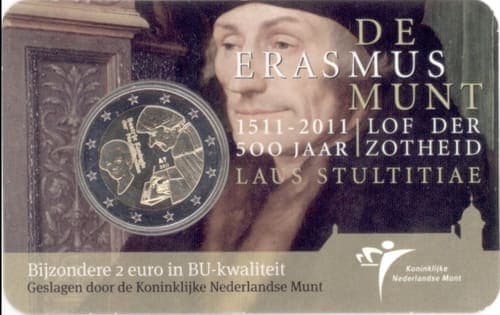 The 500th anniversary of the publication of the world-famous book "Laus Stultitiae" by the Dutch philosopher, humanist and theologian Desiderius Erasmus BU • Card