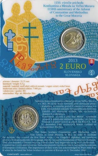 1150th anniversary of the advent of the mission of Constantine and Methodius to Great Moravia BU • Card