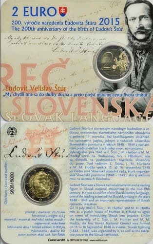 200th anniversary of the birth of Ľudovít Štúr BU • Card