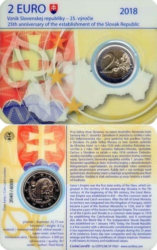 The 25th anniversary of the establishment of the Slovak Republic BU • Card