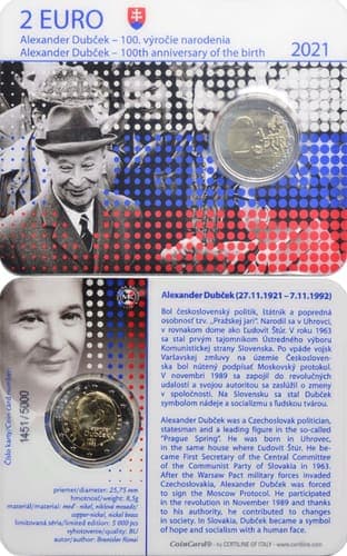 The 100th anniversary of the birth of Alexander Dubček BU • Card