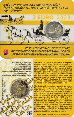 200th anniversary of the start of the horse-drawn express mail coach service between Vienna and Bratislava BU • Card