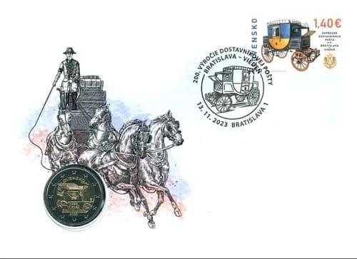 200th anniversary of the start of the horse-drawn express mail coach service between Vienna and Bratislava BU • Letter