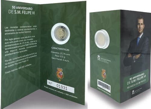 The 50th anniversary of King FELIPE VI Proof • Folder