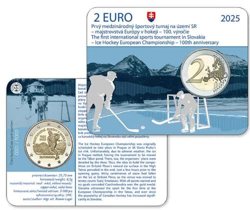 100th anniversary of the first international sports tournament in the territory of the Slovak Republic – the Ice Hockey European Championship BU • Card
