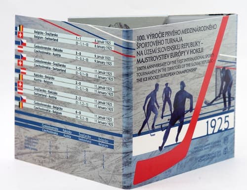 100th anniversary of the first international sports tournament in the territory of the Slovak Republic – the Ice Hockey European Championship KMS • BU • Folder