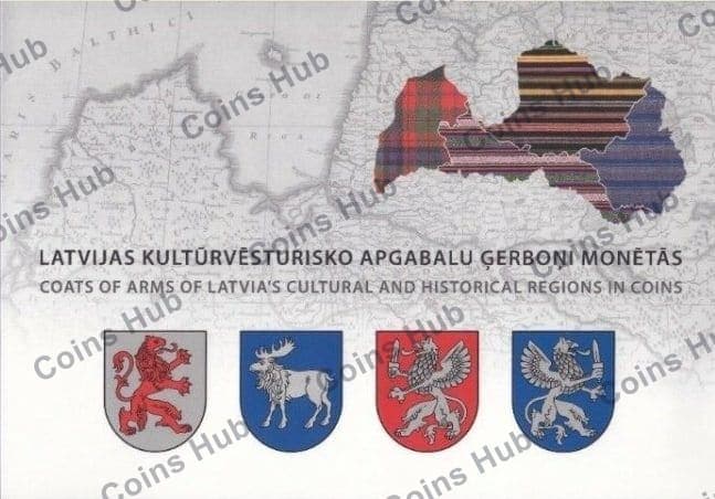 in a set of 4 coincards from the series “Historical and cultural regions of Latvia