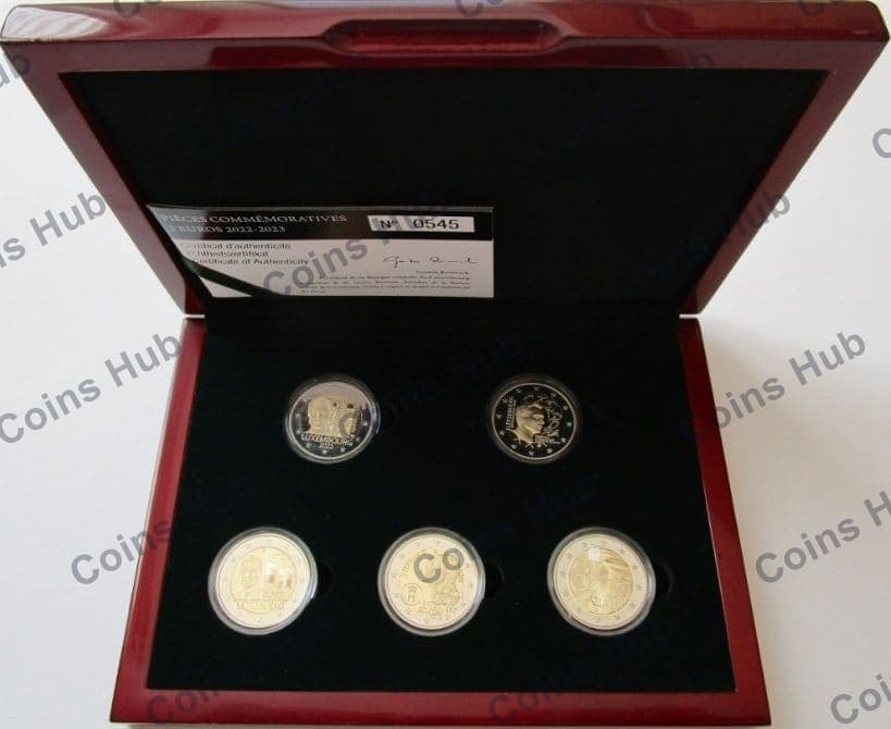 set of 5 commemorative €2 coins 2022–2023